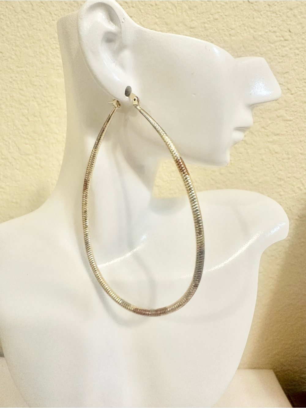 14k Gold-Filled Tri-Colored Large Hoop Earrings (Oversized Oval)